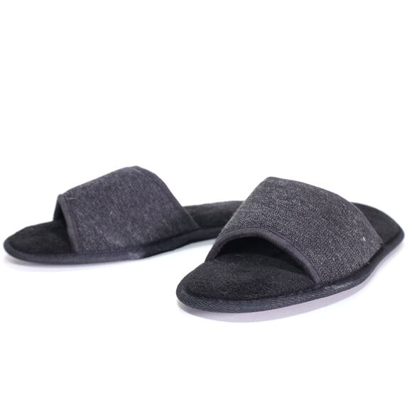 Gold Toe Mens Open Toe Memory Foam Slippers - Mens Medium (8-9) - Black - NIB - Picture 4 of 7